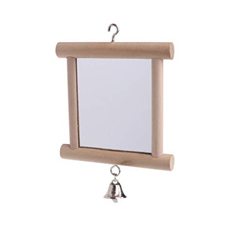 Litewoo Bird Mirror with Bell Parrot Swing Interactive Play Toys, 2PC - color: Bird Mirror with Bell-2PCS