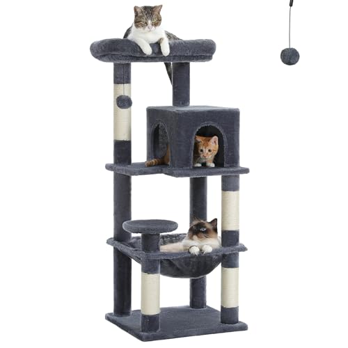 PETEPELA 32" Small Cat Tree for Kittens & Small Cats, Sisal Ramp, Smoky - color: Smoky Grey, size: 46 Inches
