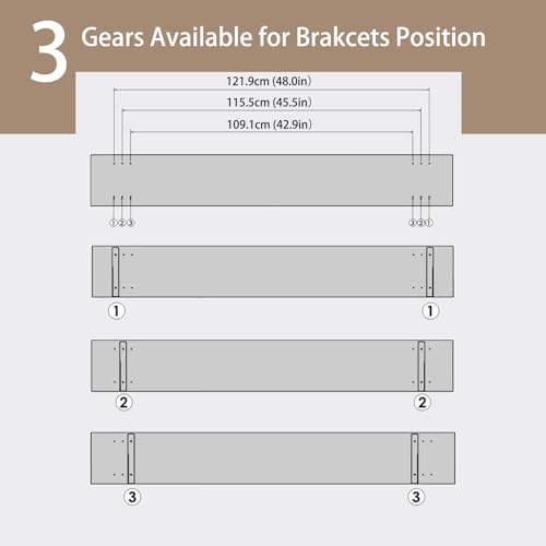 DINZI LVJ Long Wall Shelves, 55.1Inch Wooden Floating Shelves with Brackets - color: Grey Wash, size: 55.1 Inch