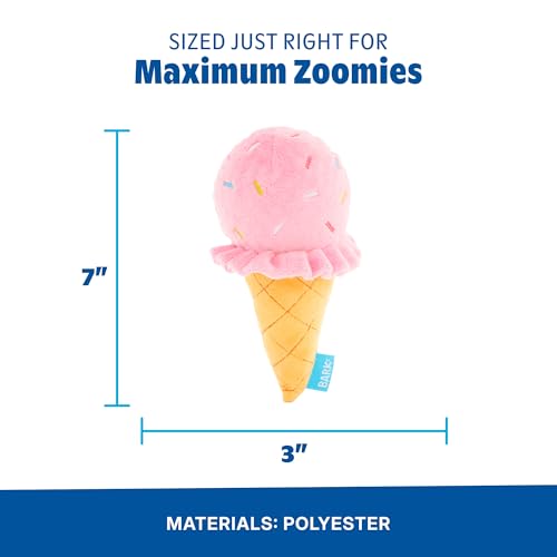 BarkBox Slobbery Ice Cream Cone Dog Toy - Toy for Small to Medium Dogs - color: Slobbery Ice Cream Cone