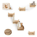 Cat Wall Shelves, 9-Piece Cat Wall Furniture with Sisal Mats - size: 10 pcs