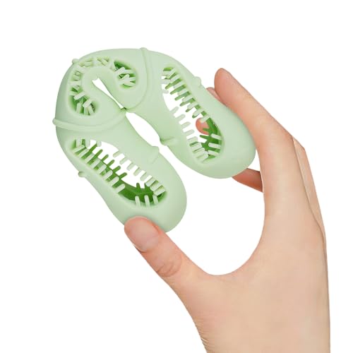 Sausage-Shaped Dog Chew Toy with Teeth Cleaning Bristles (Green) - color: Green
