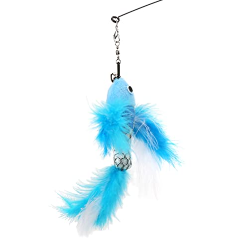 VINGVO Suction Cup Cat Toys for Indoor Cats, Cat Toy Handheld Teaser Wand Toy Interactive Cat Toy Hanging Door Kitten Toys for Kitty Kitten Scratching Exercise Indoor (Blue
