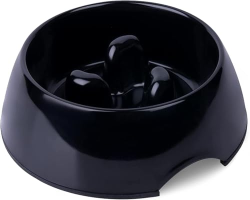 SuperDesign Anti-Bloat Slow Feeder Bowl for Fast-Eating Dogs S Black - color: Black, size: S