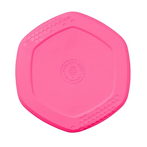 PROJECT HIVE ·PET COMPANY· Dog disc - Great for Fetch - Includes a Lick mat on Back - Floats in Water, Smooth Glide - Made in The USA (Wild Berry) - color: Wild Berry