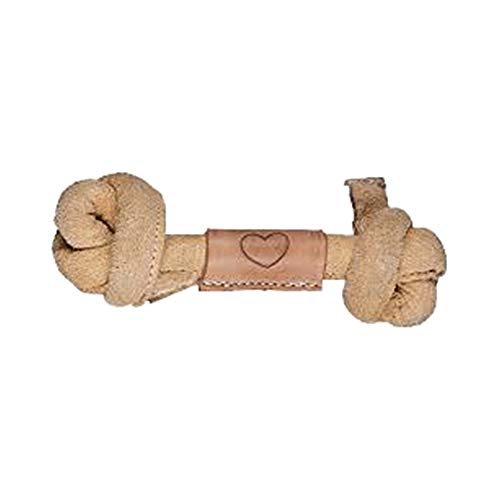 HuggleHounds Huggle-Hide Knotted Bone - Leather Dog Toys for Aggressive Chewers, Interactive for Small or Large Breeds, Tough & Durable - Leather Bone, Small - size: Small, style: Leather Bone