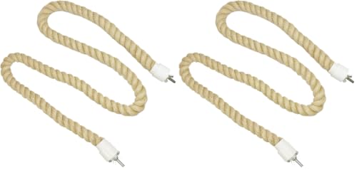 42 Inch Natural Rope (Regular) - Flexible Bendable Climbing Rope Perch Cage Accessory Toy - Sugar Gliders, Squirrels, Degus, Marmosets, Monkeys, Parrots, Birds, Rats & Other Small Pets (Pack of 2) - size: 42 inches long, 3/4 inches thick (Pack of 2)