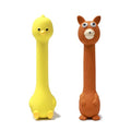 SCHITEC Squeaky Dog Toys, [2 Pack] Squawking Latex Toy with Interactive Squeaker, Squeak Rubber Duck Chicken for Medium Small Dogs - style: Chick & Fox