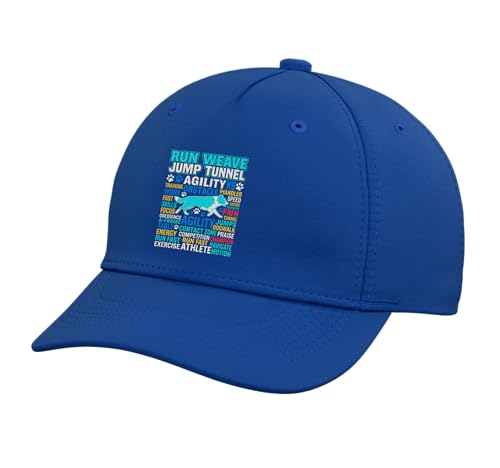 Run Weave Jump Tunnel Dog Agility Adjustable Baseball Hat - color: Royal Blue