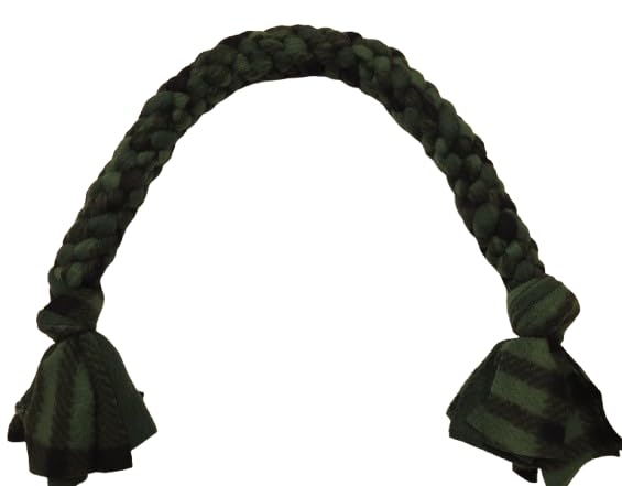 Dog Puppy Tug Pull Toy Rope Play Durable Interactive Entertaining Heavy Duty Fleece Square Braid by Knots SO Fast (Green) - color: Green