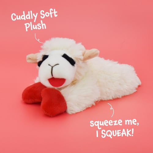 Multipet Lamb Chop Dog Plush Toy - Squeaky Toy - size: 6", style: White