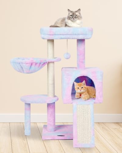 Cute Cat Tree Kitten Cat Tower Condo Furniture Scratching Posts Hammock - color: Rainbow