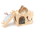 BWOGUE XL Wooden Rabbit Hideout Castle, Bunny House Wood for Small Animals - style: Modern