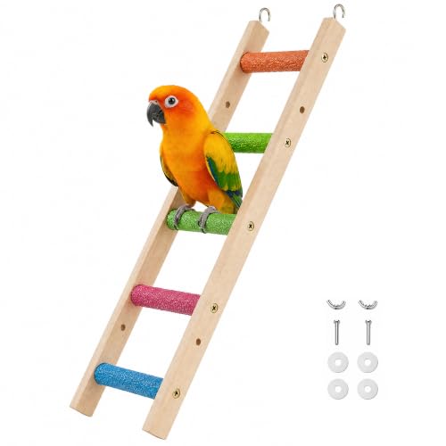 5-Section Parrot Ladder, Climbing Rope with Hooks, Chew-Proof Perch