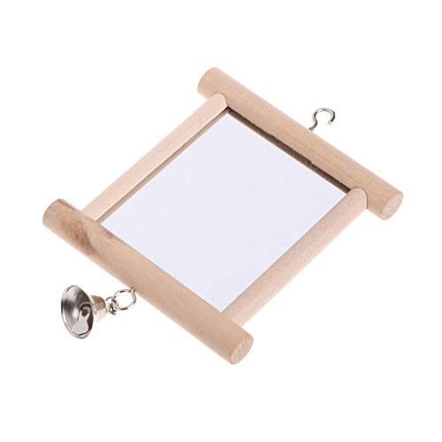 Litewoo Bird Mirror with Bell Parrot Swing Interactive Play Toys, 2PC - color: Bird Mirror with Bell-2PCS