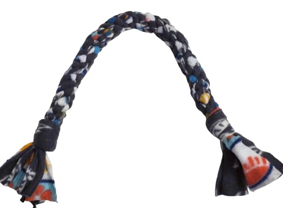 Dog Puppy Tug Pull Toy Rope Play Durable Interactive Entertaining Heavy Duty Fleece Square Braid (Grey) - color: Grey