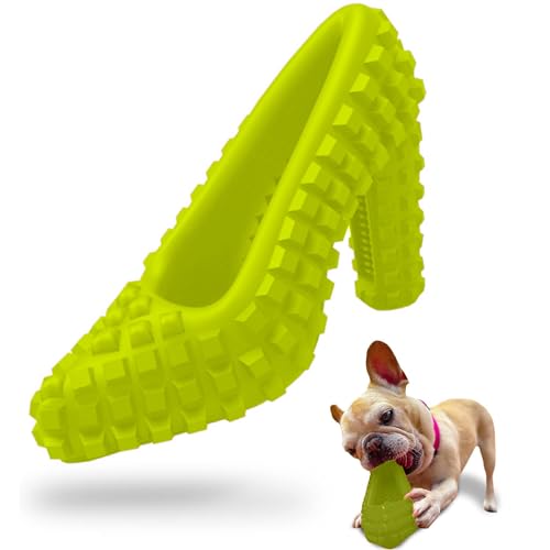 Dog Chew Toys for Aggressive Chewers - Treat Dispensing Chew Shoe Interactive Small Medium Dog Puzzle Toys - color: GREEN