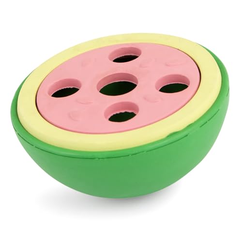 Jeffers Pet Natural Rubber Dog Chew Toy – Watermelon, Small – Treat Dispensing, Vanilla Scent, Durable, Non-Toxic, Dishwasher Safe, Interactive Fetch & Tug Toy - Perfect for Training - color: Watermelon, size: Small