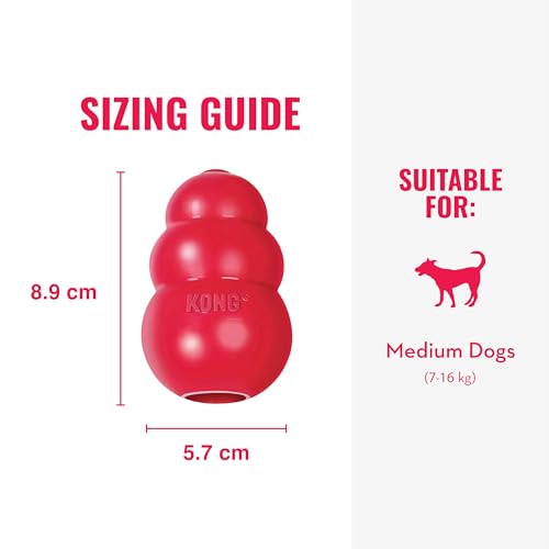 KONG Classic Stuffable Dog Toy, Natural Rubber, for Medium Dogs (Pack of 2) - size: Medium(2-Pack)