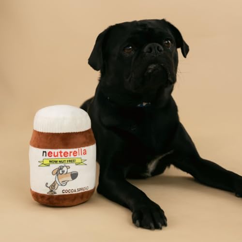 Neuterella – Funny Neutering Themed Parody Squeaky Crinkle Dog Toy | Hilarious Gift for Dog Lovers | Plush Novelty Toy for Small, Medium and Large Dogs