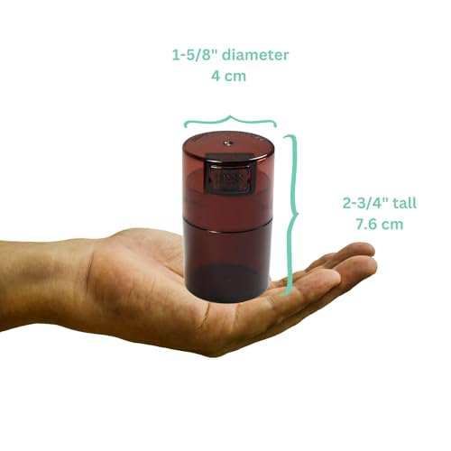 Vitavac 5g to 20g Airtight Vacuum Seal Portable Container, Mocha Tint - color: Mocha