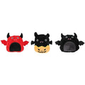 3-Pack Halloween Catnip Plush Toys Set - Devil, Bat, and Pumpkin Designs with Crinkle Paper for Interactive Play, Perfect Halloween Cat Toys