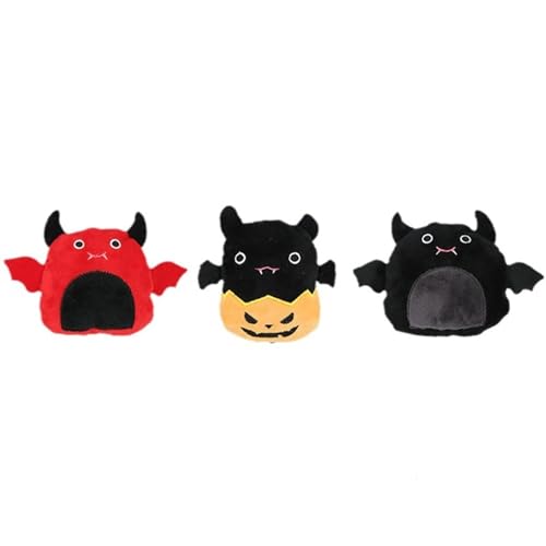 3-Pack Halloween Catnip Plush Toys Set - Devil, Bat, and Pumpkin Designs with Crinkle Paper for Interactive Play, Perfect Halloween Cat Toys
