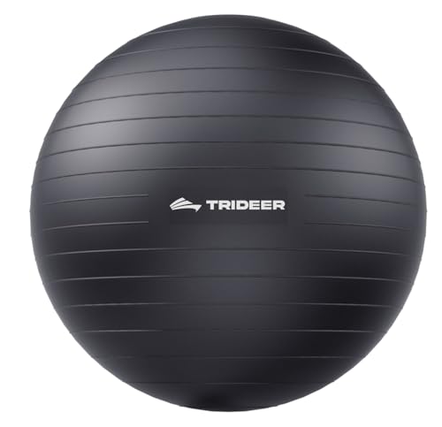 Trideer Yoga Ball for Exercise, Pregnancy, Exercise Ball, Pump Included - color: Black, size: S(15-18ines/38-45cm)