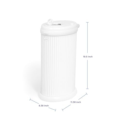 Ubbi Stainless Steel Diaper Pail, No Special Bags, Odor-Locking, Fluted - color: Fluted White