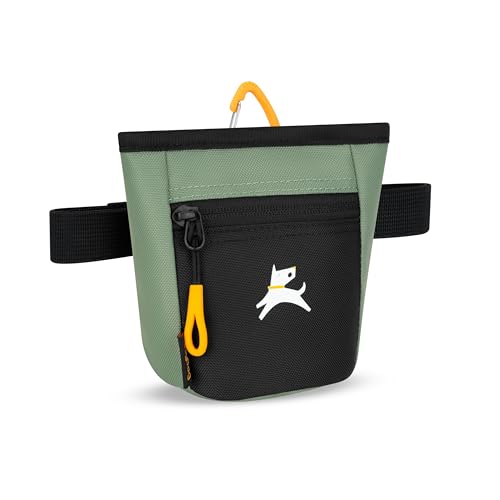 OllyDog Goodie Treat Bag, Dog Treat Pouch, Waist Belt Clip for Hands-Free Training, Magnetic Closure, Dog Training and Behavior Aids, Three Ways to Wear (Olivine) - color: Olivine