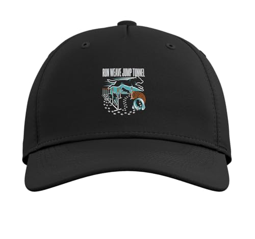 Run Weave Jump Tunnel Dog Agility Adjustable Baseball Hat - color: Black