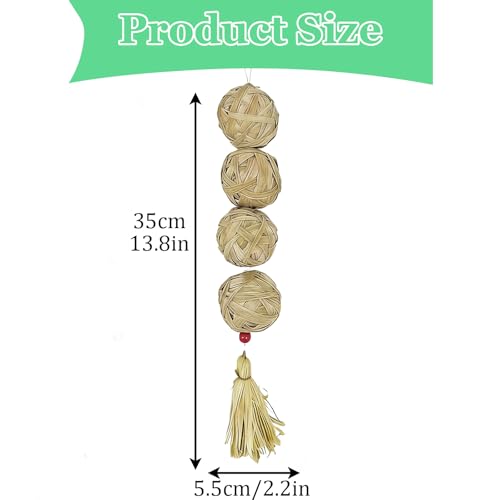 2Pcs Guinea Pig Chew Toys for Teeth Rabbit Grass Balls for Bunny Chinchilla - size: 2PCS(B)