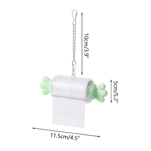 MiOYOOW Parrot Shredding Toy, Bird Foraging Roll Paper Holder with Hanging Chain for Parakeet Cockatiel Conure Lovebird - color: Green