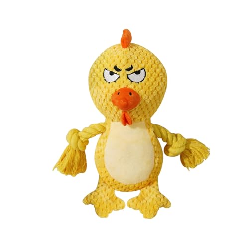 Cute Animals Interactive Dog Squeak Toys, Rope Plush Pet Chew Toys - Yellow - color: Yellow Chick