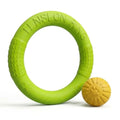 Large Dog Toy Ring and Ball Combo Set, Floating EVA 2 Pack (Green, Large) - color: Green, size: Large