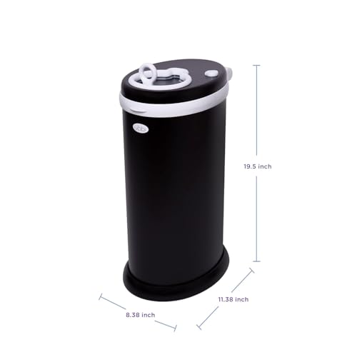 Ubbi Stainless Steel Diaper Pail, No Special Bag, Odor-Locking, Matte Black - color: Matte Black