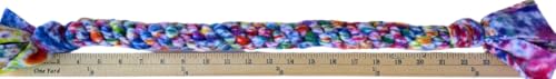 Dog Puppy Tug Pull Toy Rope Play Durable Interactive Entertaining Heavy Duty Fleece Round Square Braid (Rainbow) - color: Rainbow