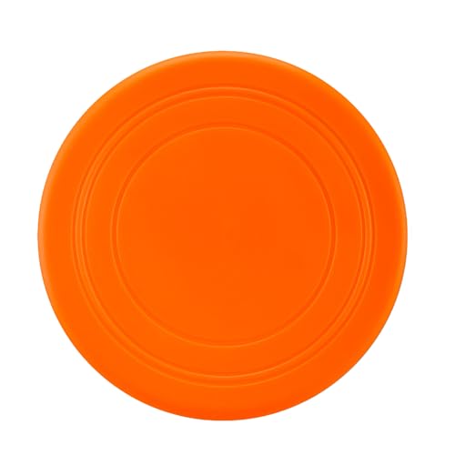 Durable Dog Flying Disc for Training 7-Inch Floating Interactive Pet Toy Soft Rubber Fetch Toy for Small and Medium Dogs (Orange)