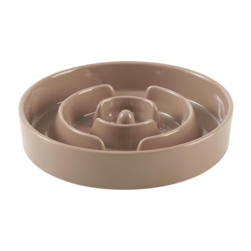 Havniva Ceramic Slow Feeder Dog Bowls, 8.3 in Slow Feeder for Medium Breed - color: Brown Coffee