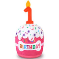 Dansydaisy Dog Birthday Cake Toy Squeaky Plush Gift,1st,Pink - color: Pink, style: 1st