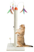 YARUOMY Cat Scratching Post，42.5" Tall Heavy Duty Cat Scratcher，Scratching Posts for Indoor Cats Adult with Interactive Cat Toys Automatic Teaser Wand and Rotating Hanging Balls - size: 42.5"H