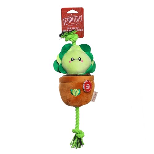 Territory Interactive Play Plush Treat-and-Tug Reward Toy for Dogs, Lettuce - style: Lettuce