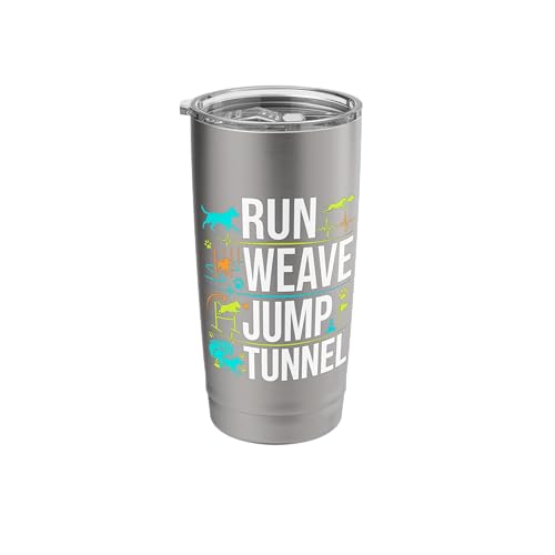 Run Weave Jump Tunnel Dog Agility Stainless Steel Insulated Tumbler - color: Brushed Steel