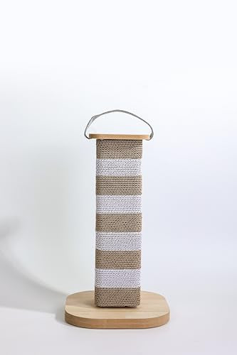 Cat Scratching Post for Indoor Cats, 23.6 Inch Tall Cardboard Cat Scratcher Pad for Kittens & Cats, Multi Surface Scratching Board, Easy Assembly, Protects Furniture