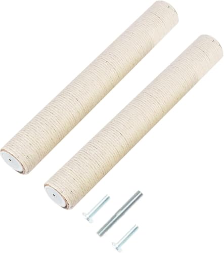 2Pcs M10 Cat Tree Replacement Post - 10mm Bolt Sisal Cat Scratching Post Replacement Pole DIY M10 Bolt Sturdy PVC Tubes Screws Included (3.35 * 19.68") - size: 3.35*19.68"
