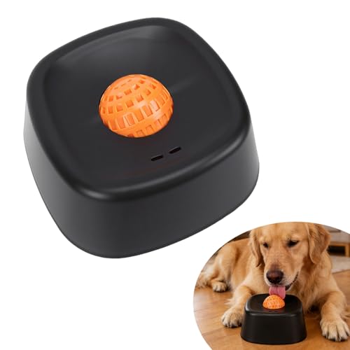TOPINCN Slow Feeder Bowl, Spherical Lick Mat for Dogs and Cats Slow Feeder Dog Lick Ball Treat Dispenser, Non Slip Licking Bowl, Enrichment Toys (Black)