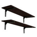 DINZI LVJ Long Wall Shelves, 39.4Inch Wooden Wall Mounted Shelves, Set of 2 - color: Espresso, size: 39.4 Inch