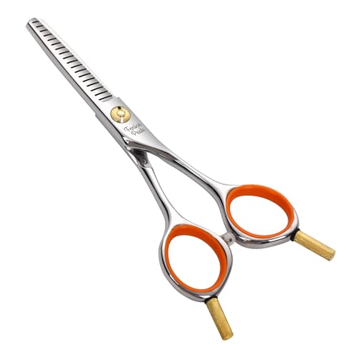 5'' Small Thinning Scissors Lightweight Dog and Cat Grooming Scissors with Safety Round Tip JP440C Stainless Steel Sharp Blades for Body Facial Nose Ear and Paw Hair Easy Use - color: Thinner, size: 5"
