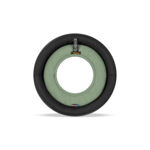 OllyDog Mini Super Flyer, Dog Flying Disc – Floating Fetch Toy, Soft on Teeth, Eco-Friendly Recycled Material, Lightweight, for Small & Medium Dogs (Olivine, 9") - color: Olivine