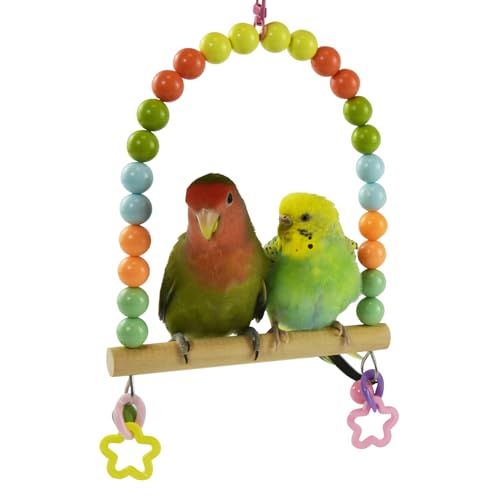 Large Birds Swings Perch, Parakeets Chewing Toy Bird Cage Wooden Stands